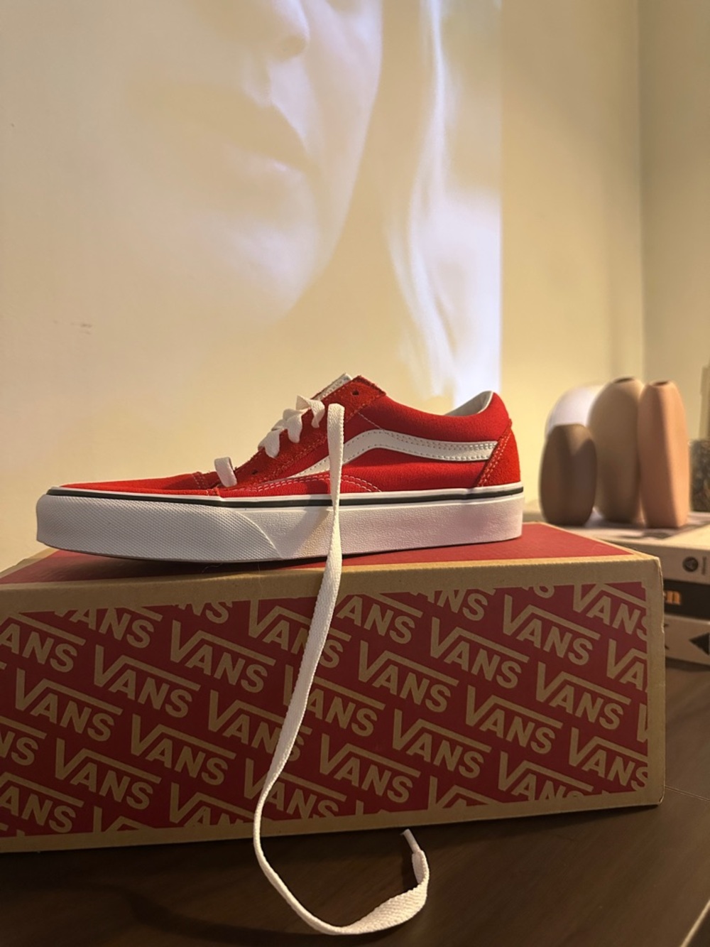 Vans Old Skool Sneakers in Red and White